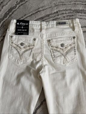 Miss Me White Embellished Boot Cut Jeans